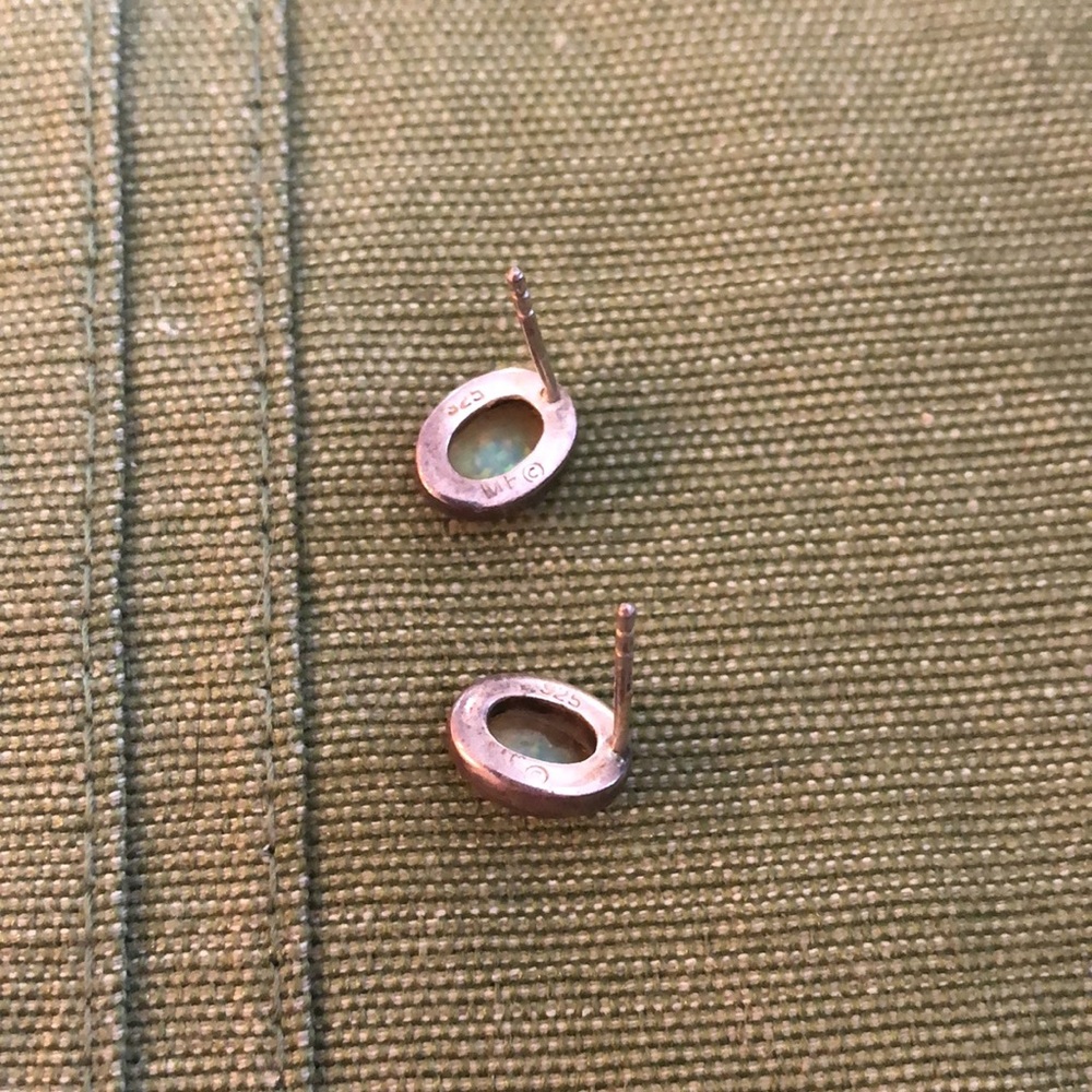 Sterling Silver Opal Earrings Posts (No Backs) - Picture 6 of 17